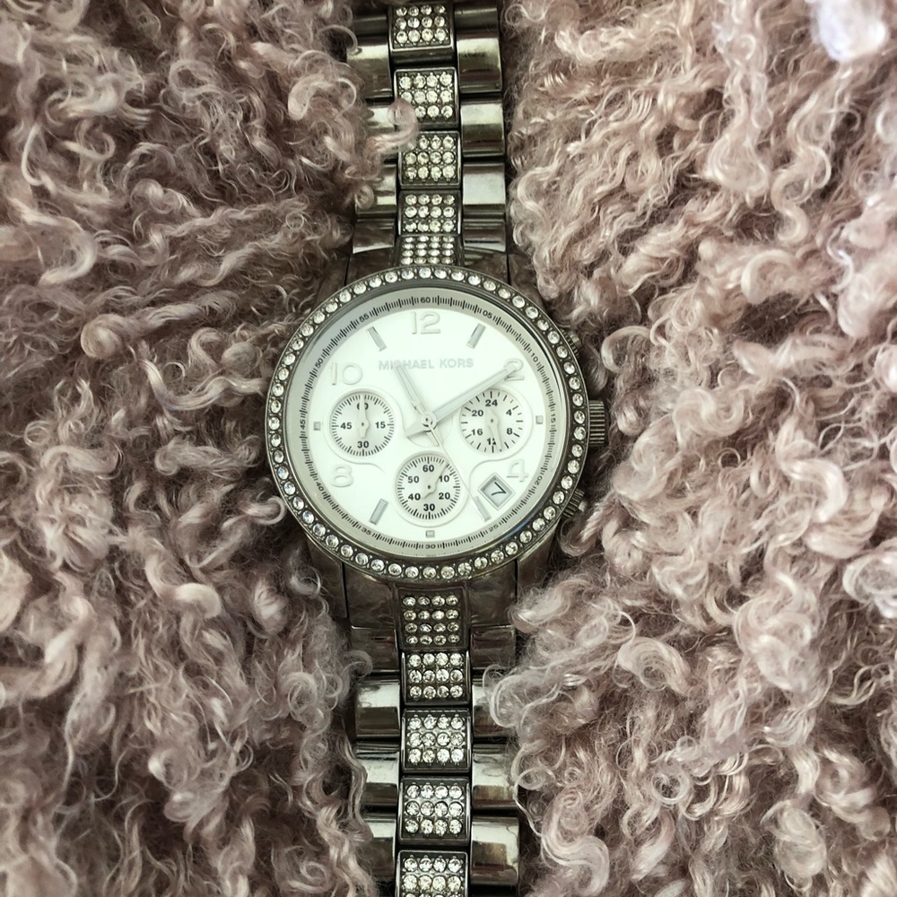 Silver Michael Kors bling watch.